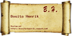 Bosits Henrik névjegykártya